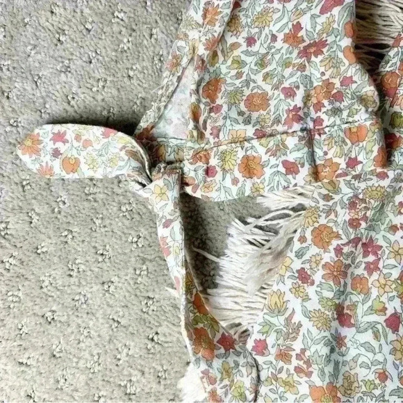 Cynthia Rowley | Women’s Floral 3/4 Sleeve Blouse with Ties | Size Large - Picture 10 of 13